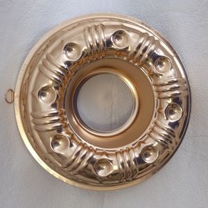 Copper Colored Aluminum Round Wreath Gelatin Mold 3 1/2 Cups